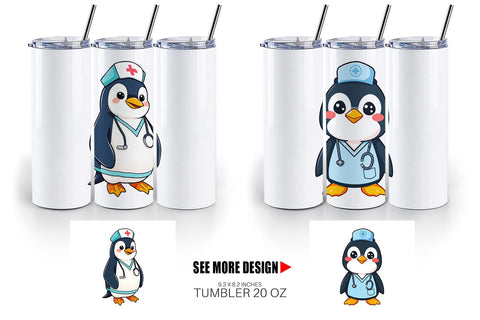 Tumbler Nurse Penguin Sublimation artnoy 