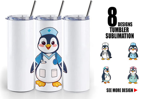 Tumbler Nurse Penguin Sublimation artnoy 