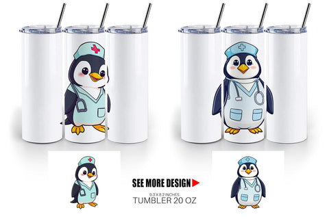 Tumbler Nurse Penguin Sublimation artnoy 