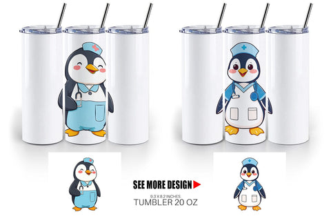 Tumbler Nurse Penguin Sublimation artnoy 