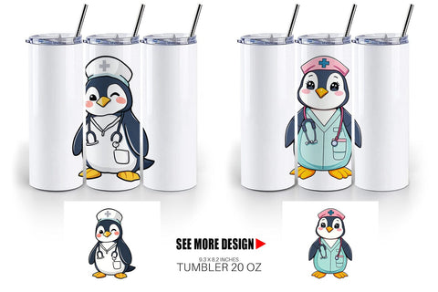Tumbler Nurse Penguin Sublimation artnoy 