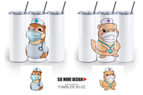 Tumbler Nurse Platypus Sublimation artnoy 