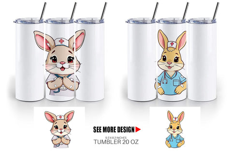 Tumbler Nurse Rabbit Sublimation artnoy 