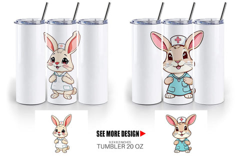 Tumbler Nurse Rabbit Sublimation artnoy 
