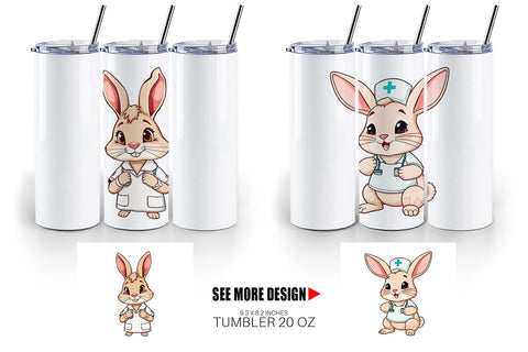 Tumbler Nurse Rabbit Sublimation artnoy 