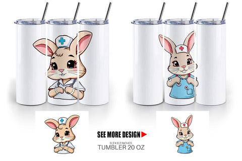Tumbler Nurse Rabbit Sublimation artnoy 