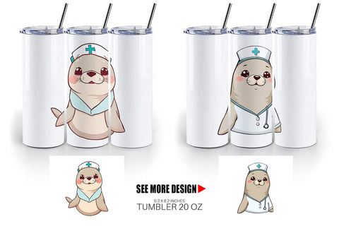Tumbler Nurse Seal Sublimation artnoy 