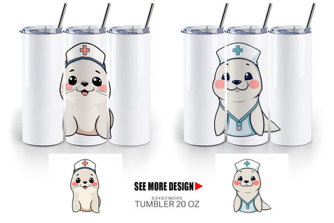 Tumbler Nurse Seal Sublimation artnoy 