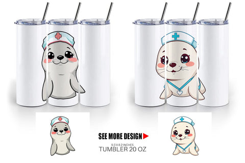 Tumbler Nurse Seal Sublimation artnoy 