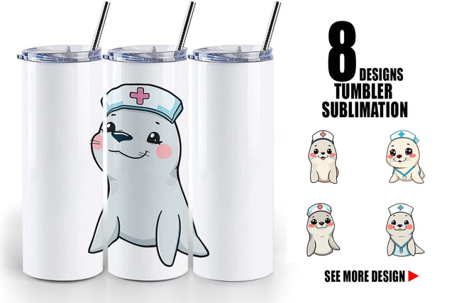 Tumbler Nurse Seal Sublimation artnoy 