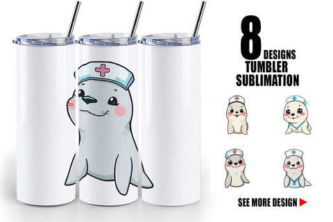 Tumbler Nurse Seal Sublimation artnoy 