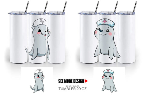 Tumbler Nurse Seal Sublimation artnoy 