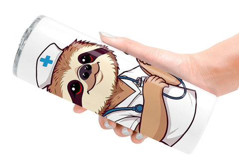 Tumbler Nurse Sloth Sublimation artnoy 