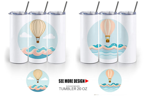 Tumbler Ocean Hot Air Balloon Sublimation artnoy 