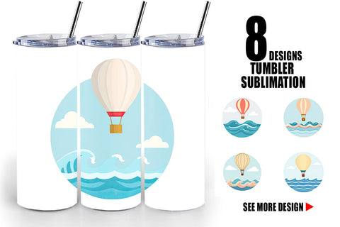 Tumbler Ocean Hot Air Balloon Sublimation artnoy 