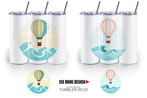 Tumbler Ocean Hot Air Balloon Sublimation artnoy 