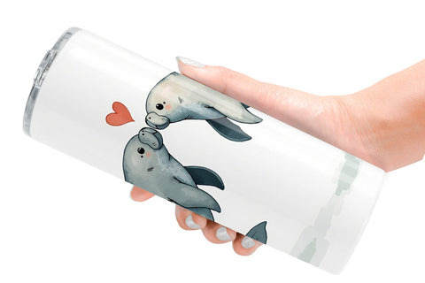 Tumbler Oceanic Embrace Watercolor Lovers Sublimation artnoy 