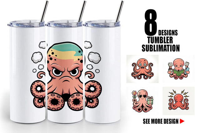 Tumbler Octopus Mood Sublimation artnoy 