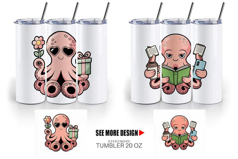 Tumbler Octopus Mood Sublimation artnoy 