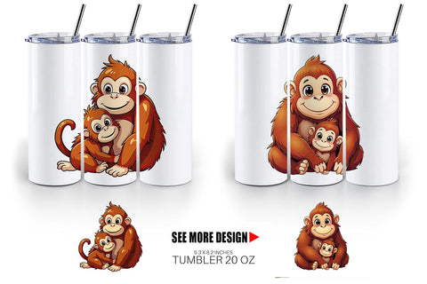 Tumbler Orangutan Mother's Day Sublimation artnoy 