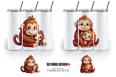 Tumbler Orangutan Mother's Day Sublimation artnoy 
