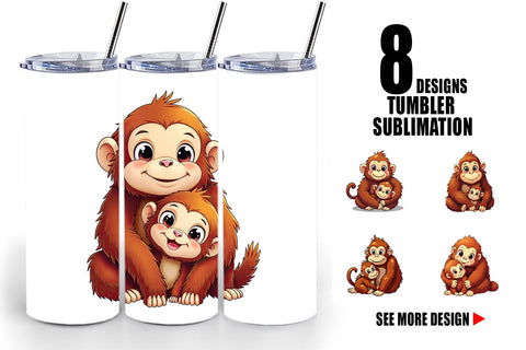 Tumbler Orangutan Mother's Day Sublimation artnoy 