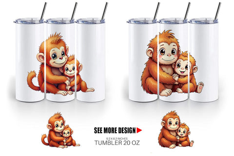 Tumbler Orangutan Mother's Day Sublimation artnoy 