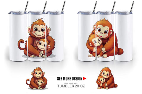 Tumbler Orangutan Mother's Day Sublimation artnoy 