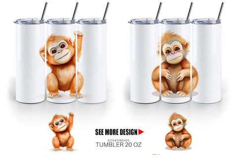 Tumbler Orangutan Wildlife Sublimation artnoy 