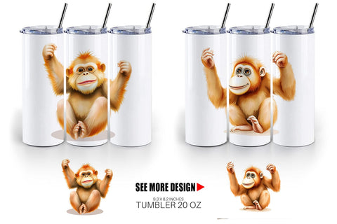 Tumbler Orangutan Wildlife Sublimation artnoy 