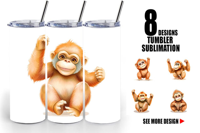Tumbler Orangutan Wildlife Sublimation artnoy 