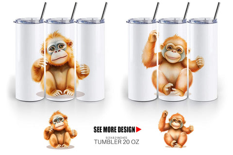 Tumbler Orangutan Wildlife Sublimation artnoy 