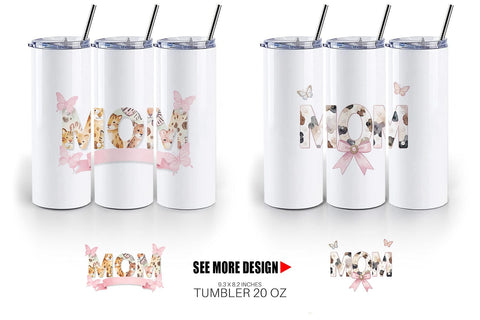 Tumbler Ornate Garden MOM Watercolor Sublimation artnoy 