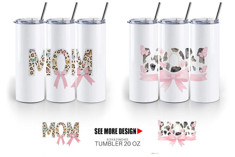 Tumbler Ornate Garden MOM Watercolor Sublimation artnoy 
