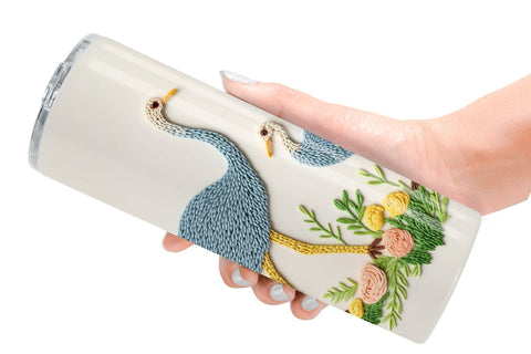 Tumbler Ostrich Embroidery Sublimation artnoy 