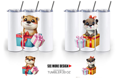 Tumbler Otter Gift Sublimation artnoy 