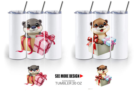 Tumbler Otter Gift Sublimation artnoy 