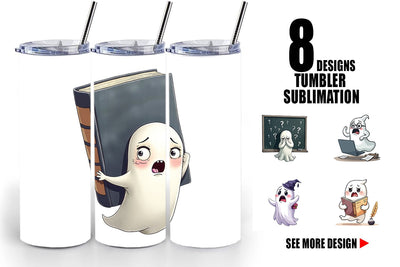 Tumbler Overthinking Ghost Sublimation artnoy 