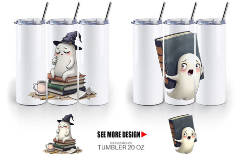 Tumbler Overthinking Ghost Sublimation artnoy 