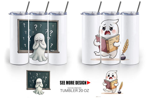 Tumbler Overthinking Ghost Sublimation artnoy 