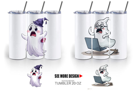 Tumbler Overthinking Ghost Sublimation artnoy 