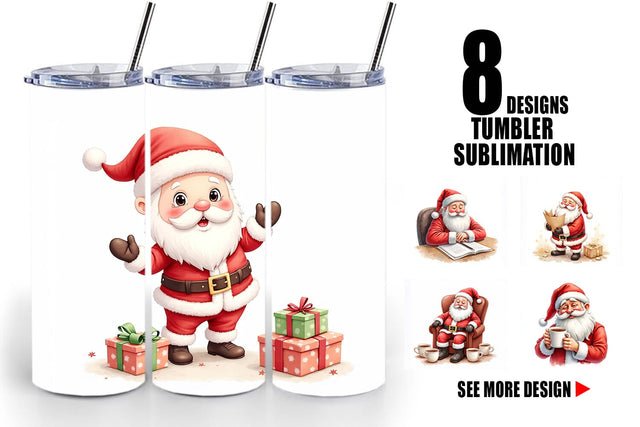 Tumbler Overworked Santa Sublimation artnoy 