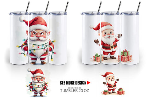 Tumbler Overworked Santa Sublimation artnoy 
