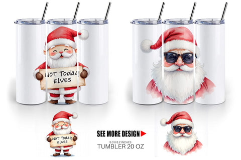 Tumbler Overworked Santa Sublimation artnoy 