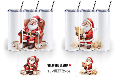 Tumbler Overworked Santa Sublimation artnoy 