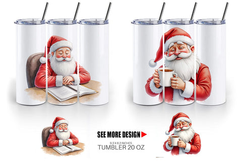 Tumbler Overworked Santa Sublimation artnoy 