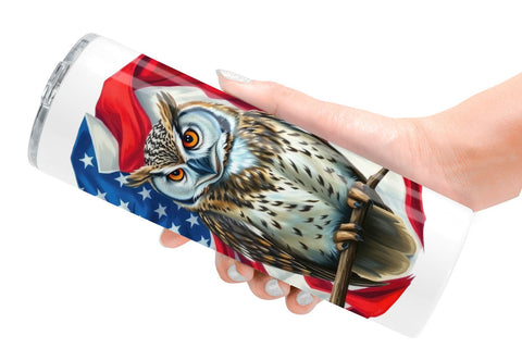 Tumbler Owl 4th of July Sublimation artnoy 