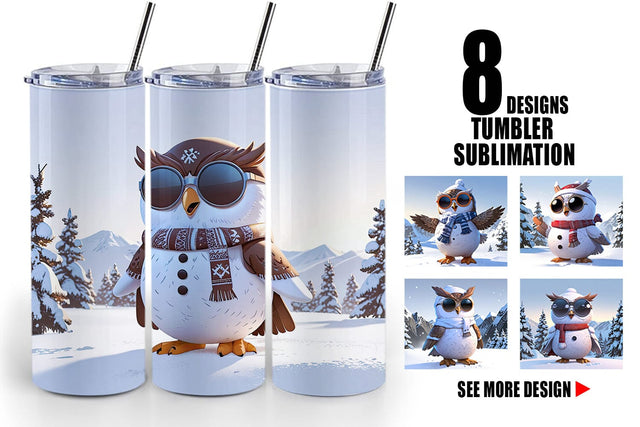 Tumbler Owl Christmas Sublimation artnoy 