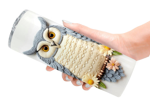 Tumbler Owl Embroidery Sublimation artnoy 