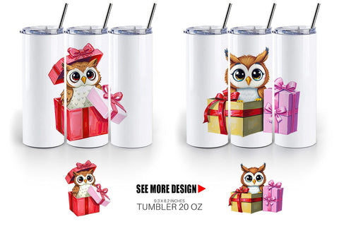 Tumbler Owl Gift Sublimation artnoy 